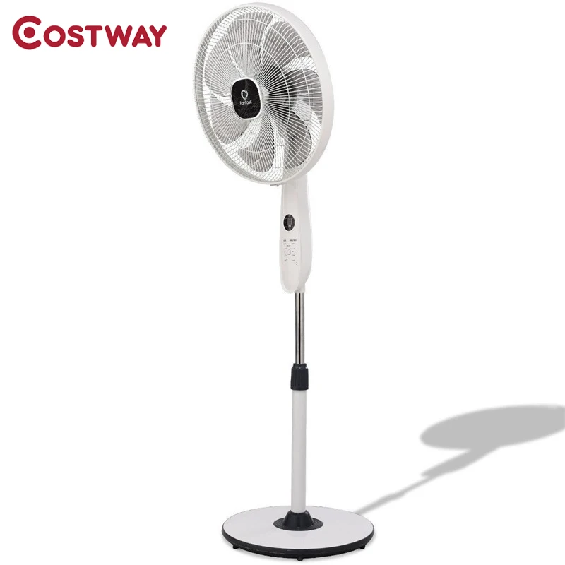 

Costway 16" 12 Speed 7 Blades Height Remote Control Pedestal Fan Home Office Digital Display Sleeping Mode Summer Fans EP23436