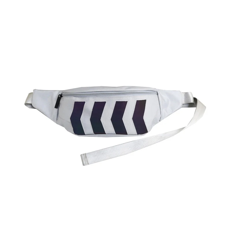 White Waist pack Мужская и Женская поясная сумка, поясная сумка, уличная холщовая поясная сумка, нагрудная сумка, модная Светоотражающая сумка в стиле хип-хоп, сумка-мессенджер - Цвет: White Waist pack