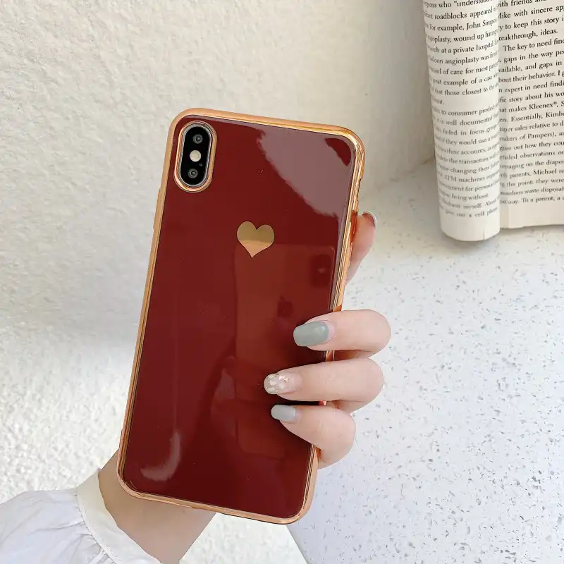 Luxury Electroplated Love Heart Phone Case For Iphone 11 Case Soft Tpu Silicone Case For Iphone Xr X Xs Max 7 8 Plus Cover Phone Case Covers Aliexpress