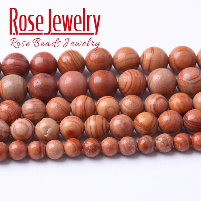 4/6/8/10/12mm Natural Red Stone Marble Beads Round Loose Spacer