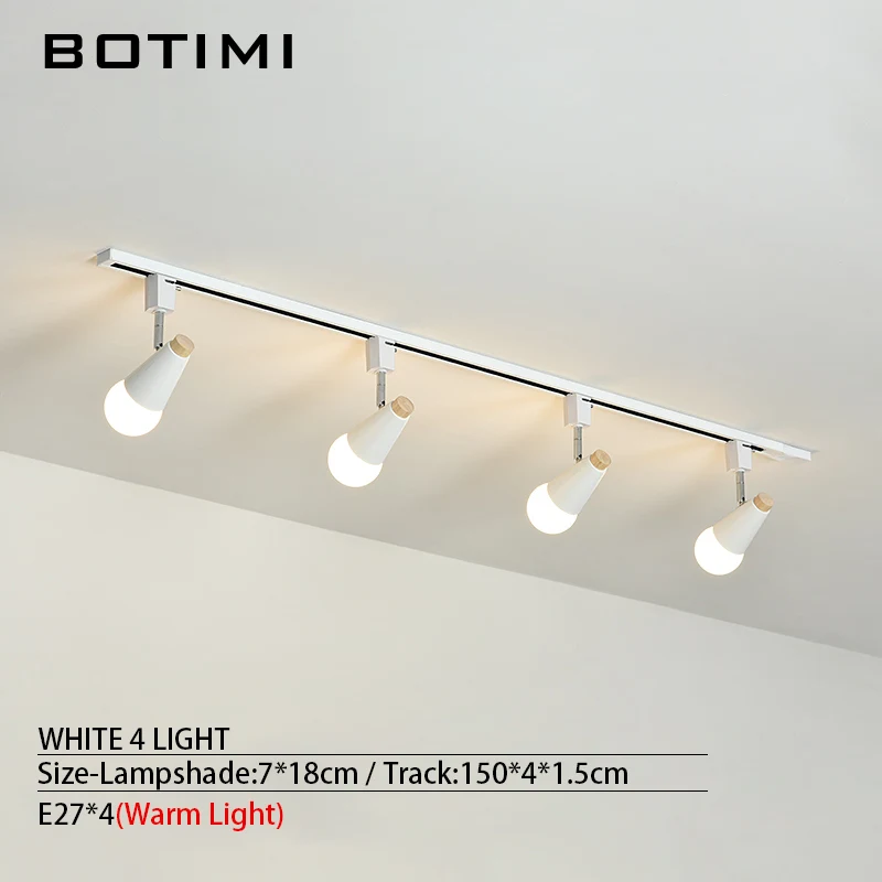 BOTIMI светодиодный потолочный светильник в длинном треке для гостиной поверхностного монтажа Потолочный Светильник Коридор Регулируемый осветительный прибор - Цвет корпуса: 4 Light-White