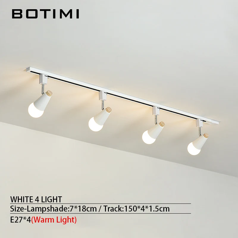 4 Light-White BOTIMI светодиодный потолочный светильник в длинном треке для гостиной поверхностного монтажа Потолочный Светильник Коридор Регулируемый осветительный прибор - Цвет корпуса: 4 Light-White