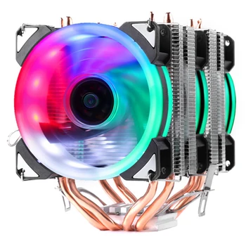 

DELEFUN CPU Cooler 4 Pure Copper Heat Pipe Two Cooling Towers Cooling System Three 9cm CPU Cooling Fan CPU Radiator for AMD Inte