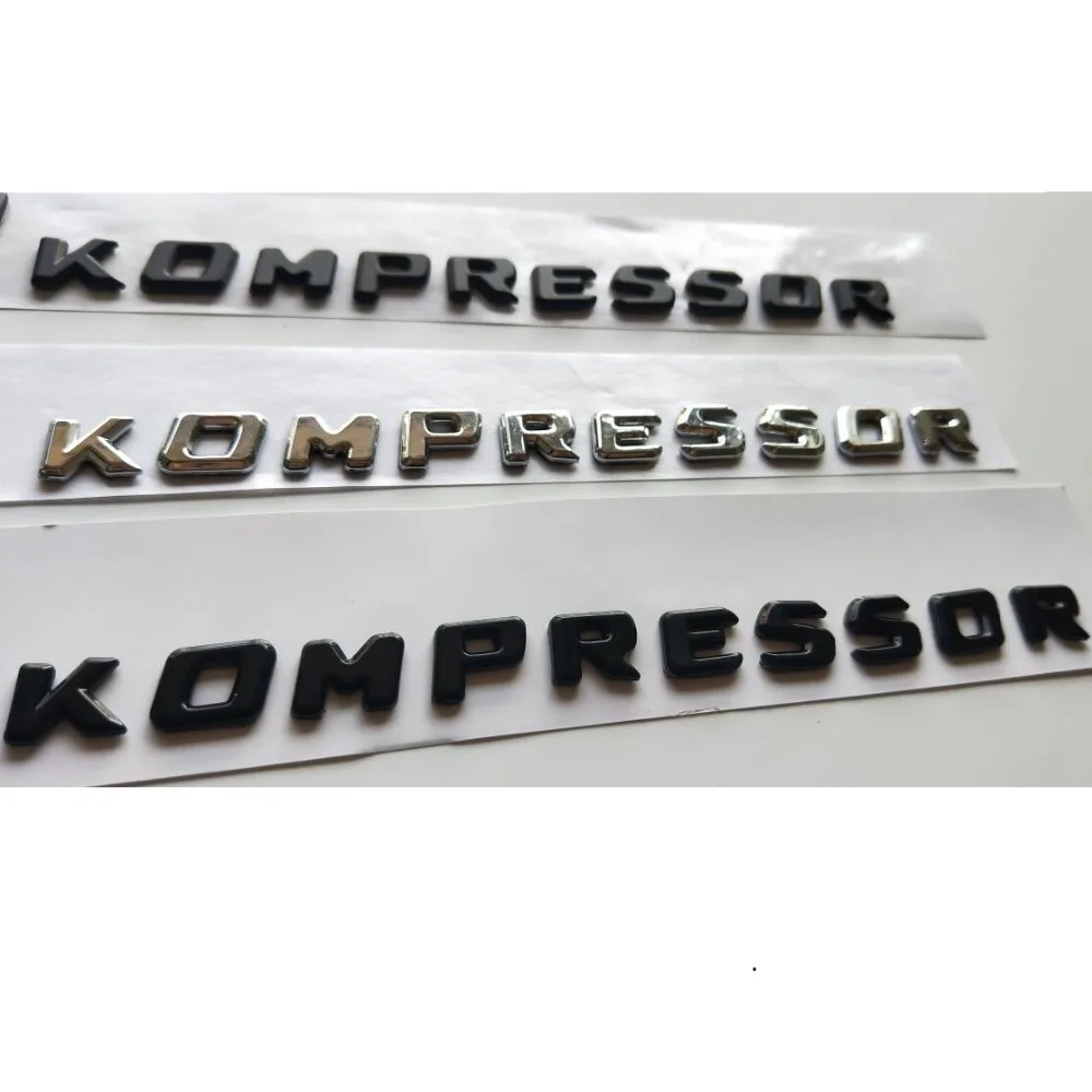 Хром/матовый черный/глянцевый черный KOMPRESSOR буквы багажник значок на крыло эмблема Эмблемы Наклейка для Mercedes Benz AMG
