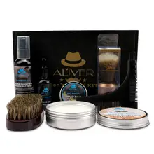 7 шт./компл. Для мужчин для ухода за бородой комплект инструмент для укладки волос двусторонний гребень борода масло мыло для бороды борода Уход за лошадьми инструмент набор для ухода за бородой