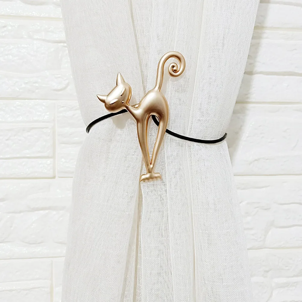 Cute European Window DIY Straps Curtain Buckle Cat Shape Decorative Magnet Clamp Free Punch Home Tieback Cartoon