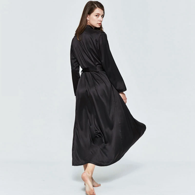 Bathrobe Women Extra Long Sleepwear Robes Silky Robe Charming Night Robe Lengthened Casual Sleepwear Robes Homewear Kimono