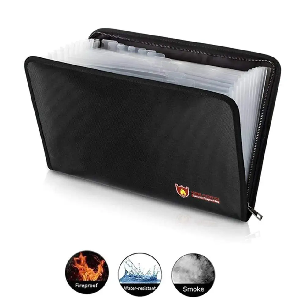 

Portable Expanding File Folder Fireproof Document Bag Rainbow Fireproof Accordion Organiser Fireproof File Bag