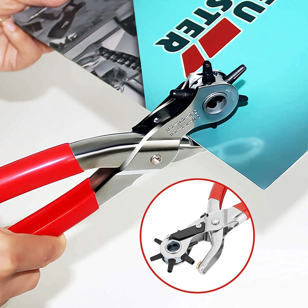 1PC Leather Hole Puncher Tool Belt Eyelet Punch Pliers Multi-Size Fabric  Revolving Hole Puncher For Watch Band DIY Craft Puncher - AliExpress
