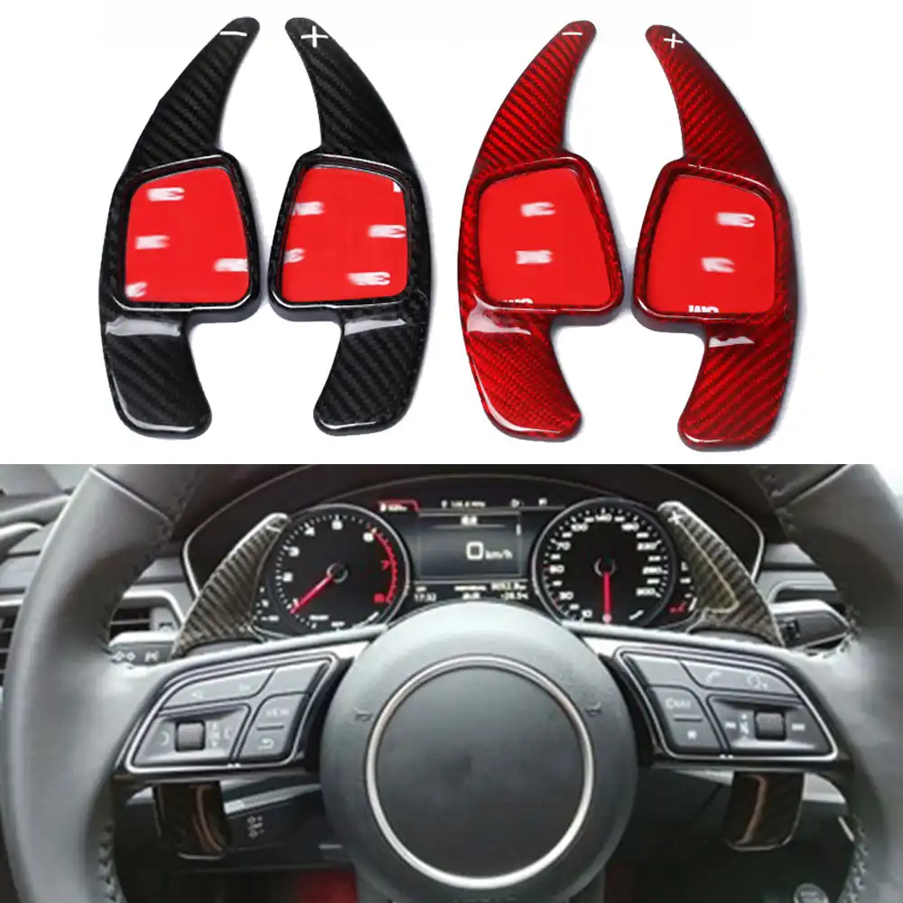 炭素繊維ホイールシフターパドルシフト延長アウディa3 l A5 A6l A8 Tt Tts Sq5 Rs3 Q3 Q5 Q7 S5 S6車の シフトパドル ハンドル ハンドルハブ Aliexpress