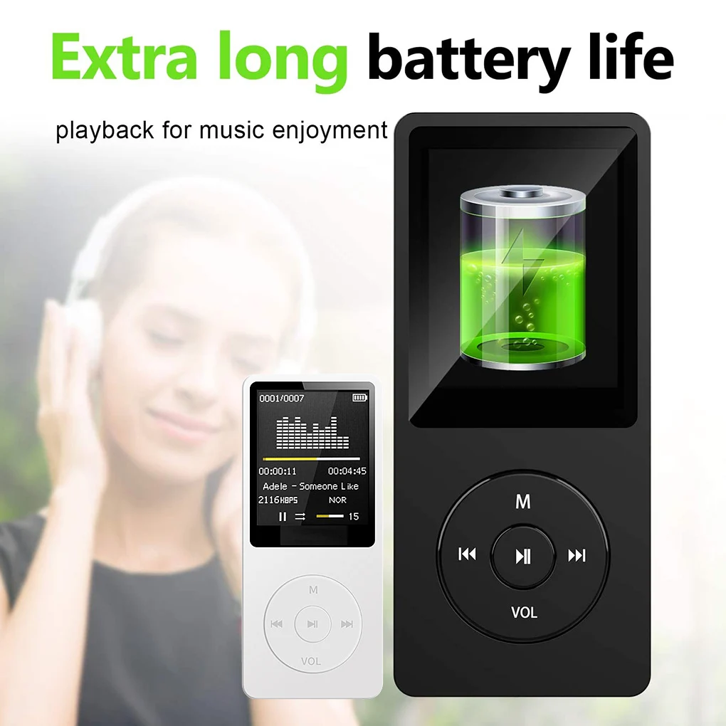Portable Mini USB Flash LCD Digital MP3 Player Support Flash 64GB TF Card Slot Music Player FM Radio with earphone