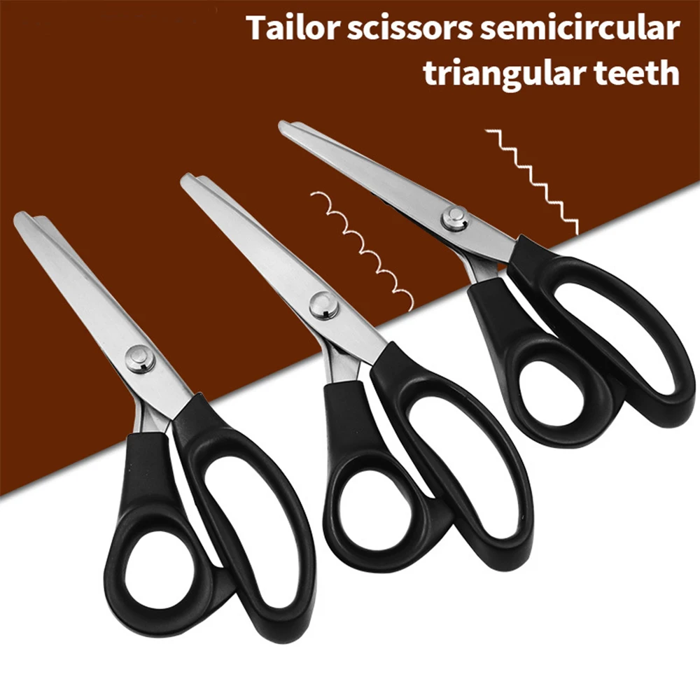 1Piece Sewing scissors Dressmaking Shear DIY Tool Pinking Scissor Leather Handicraft Sewing Accessories Textile Fabric scissors