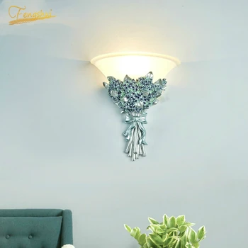 

Nordic Resin LED Wall Lamp Creative Flower Bedroom Bedside Lamp Kitchen Decorative Light Industrial Decoration Wall Sconce Lamp