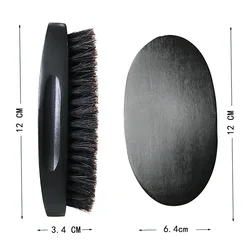 Natural Boar Bristle Beard Brush For Men Bamboo Face Massage Wood Handle Short Men's Comb Beards and Mustache Black Beard Brush