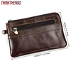 Monedero de cuero genuino para hombre y mujer, cartera con cremallera, tarjetero Vintage Retro F3MD ► Foto 3/3