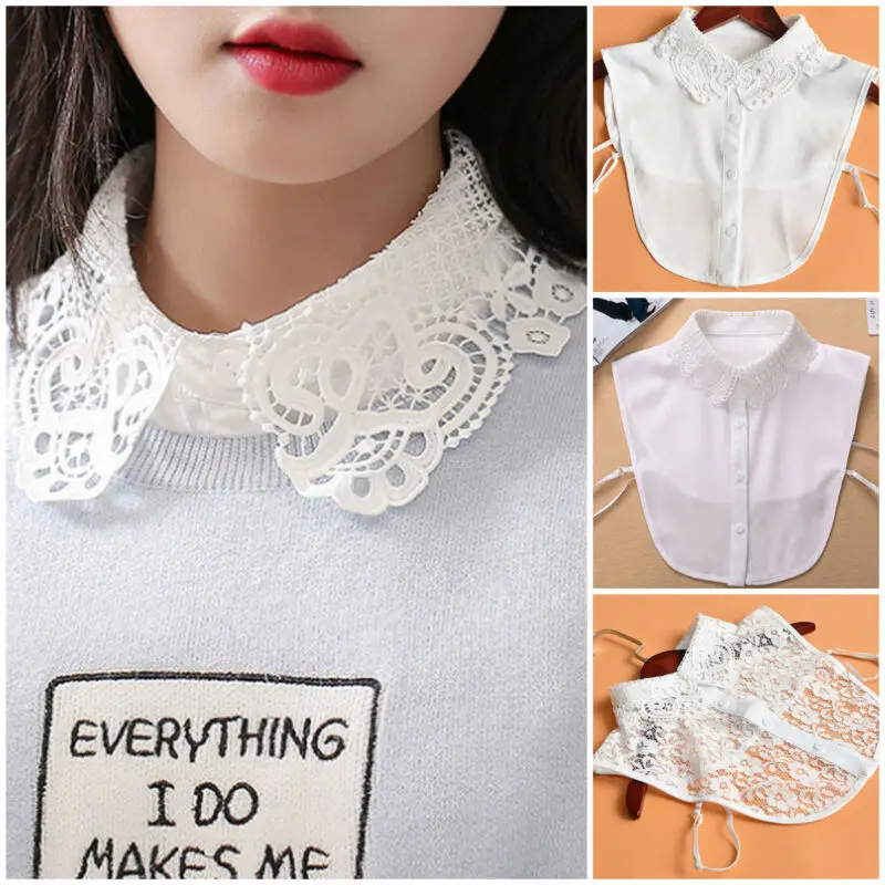 Модный белый кружевной съемный воротник Женский ложный для женского свитера