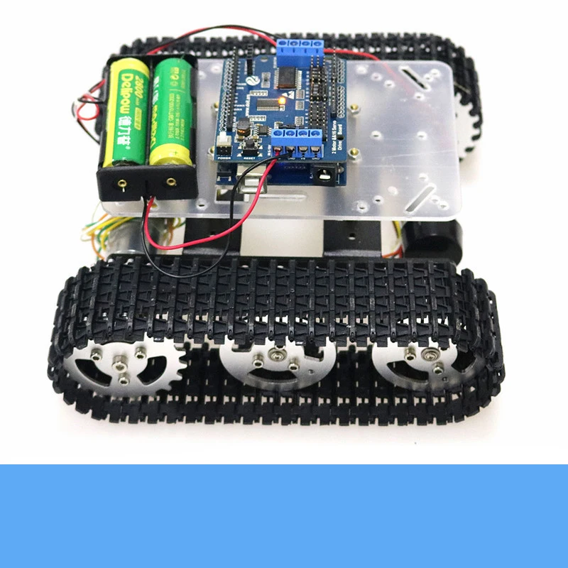 Wi-Fi беспроводной контроль мини T100 металлический RC робот танк шасси комплект+ espduv1 контроллер комплект высокий крутящий момент двигатель DIY для Arduino