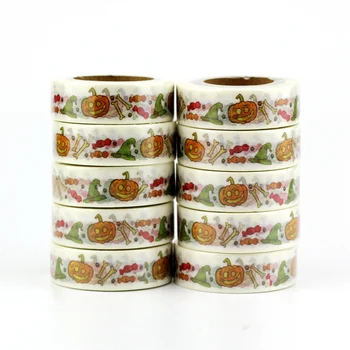 

10PCS/lot Decorative Halloween Washi Tapes Witch hat Japanese Paper DIY Planner Masking Tape Adhesive Tapes Stickers Stationery