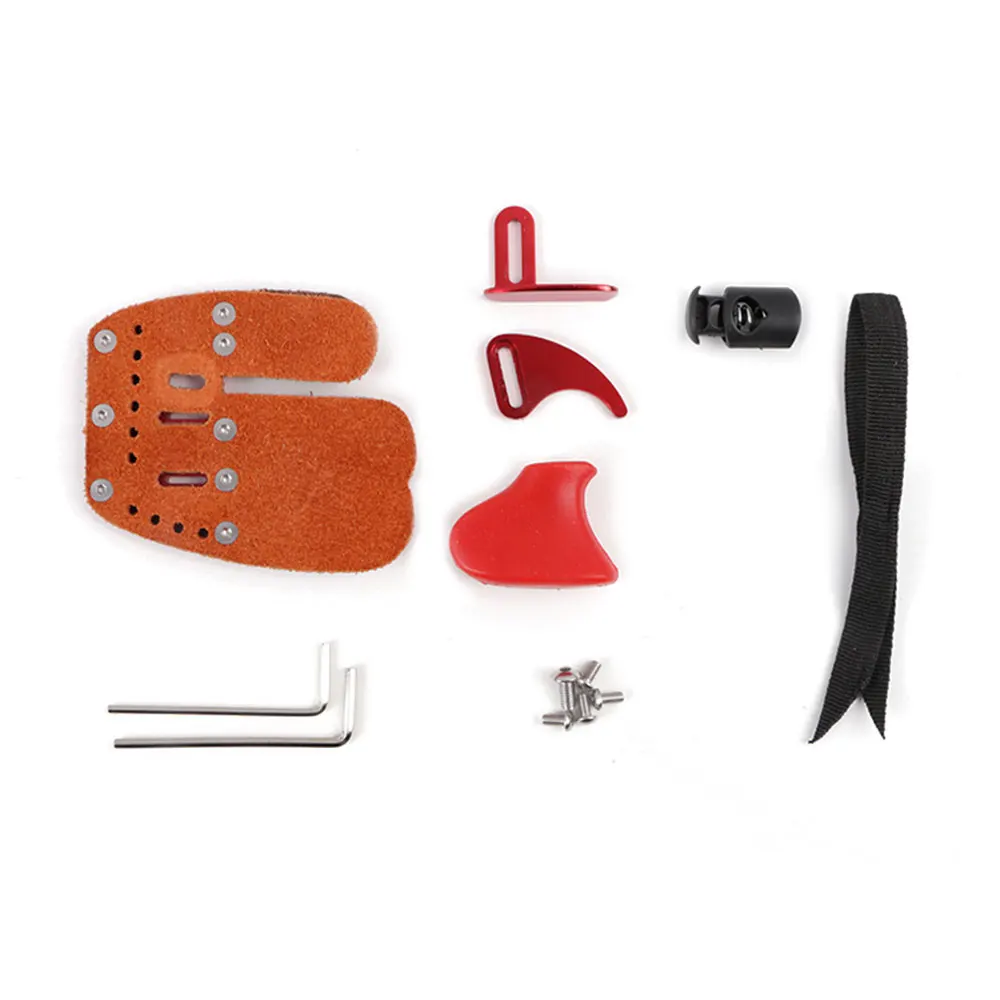 Лук Стрелка палец Прочный портативный черный красный кожа начинающих Спорт на открытом воздухе Инструменты стрельба перчатка с бантом