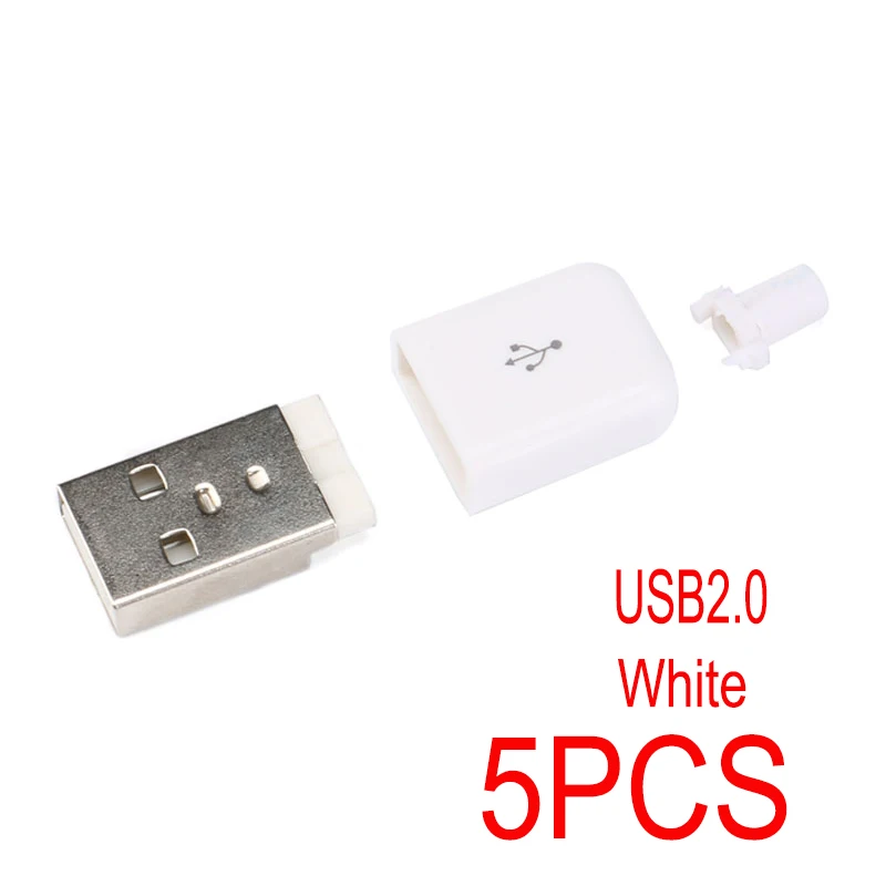 5PCS USB White