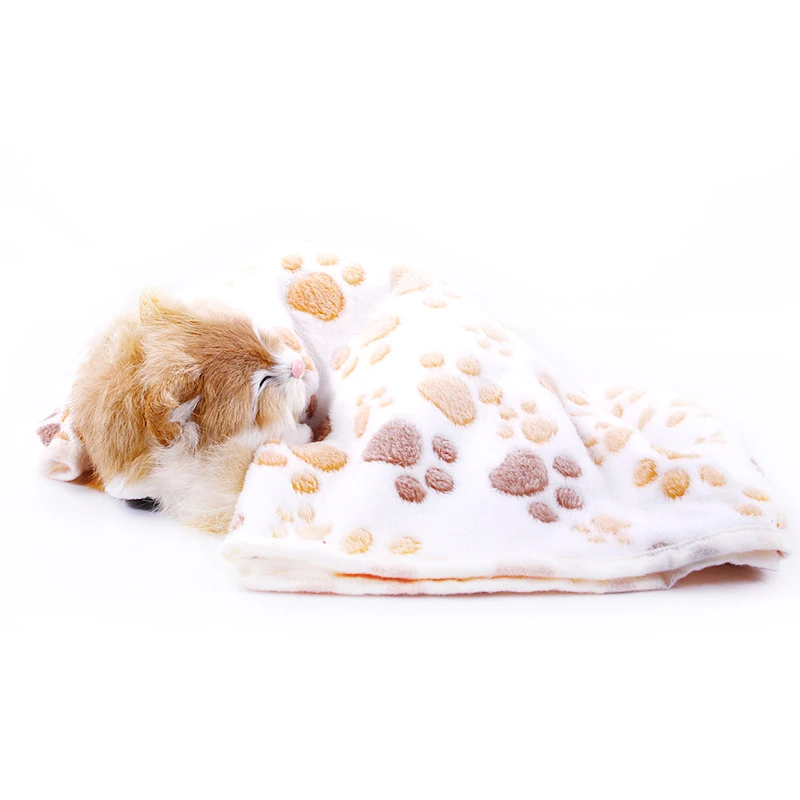 CAWAYI питомник милый питомец сон теплый с отпечатками лап собаки кошки Щенок коралловый флис мягкое одеяло кровати подстилка-кровать одеяло ПЭТ коврик D1710