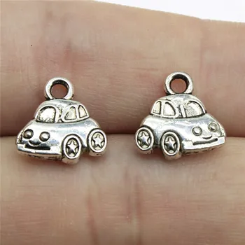 

WYSIWYG 25pcs 12x12mm Antique Silver Color Car Charm For Jewelry Making Small Car Charm Tiny Car Charm