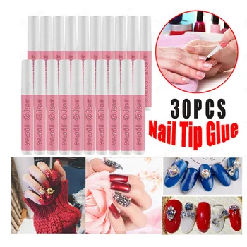 

30 Pcs Nail Tip Glue Beauty Quick Drying False Adhesive Nail Glue Nail Gel Acrylic Make Up Drilling glue 2g / Piece