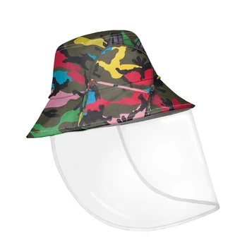 

Women Summer Fisherman Hats Colorful Camouflage Male Canvas Sun Hat With Protection Shield Big Head Man Bucket Hats Plus Size