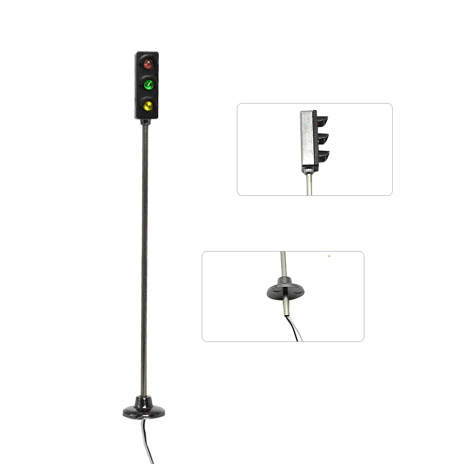 

6CM Model Traffic Signal Lights Construction Sand Table Material Metal Miniature Road Lights LED Traffic Lights Model Toys
