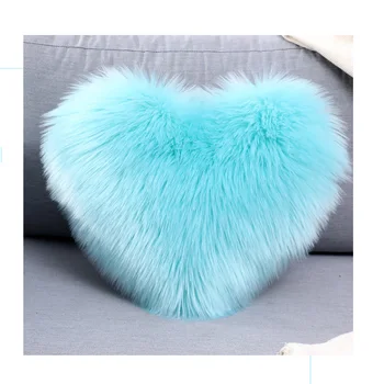 

Multi-color imitation wool Nordic plush pillow plush sofa pillow cushion European heart-shaped home pillow