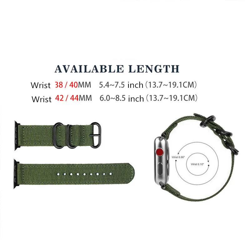 Нейлоновые ремни для Apple Watch 4 44 мм 42 мм ремешок 38 мм ремешки для Apple Watch Band 40 мм браслет для iWatch Series 5 4 3 2 1