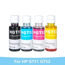 Kit de recharge d'encre pour imprimante à jet d'encre, 100ML par bouteille, 4 pièces, pour HP GT51 GT52 GT5810 GT5820 GT5810 GT5820 toutes les séries HP GT