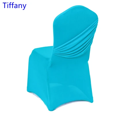 Tiffany цвет свадебные лайкры чехлы на стулья один крест крышка стул спандекс Плиссированные роскошные свадебные украшения на продажу