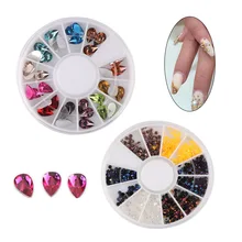 Женские цветные кончики для дизайна ногтей, блестящие стразы с кристаллами, 3D украшения для дизайна ногтей, белые AB Акриловые Алмазные сверла для красоты, DTY Tip