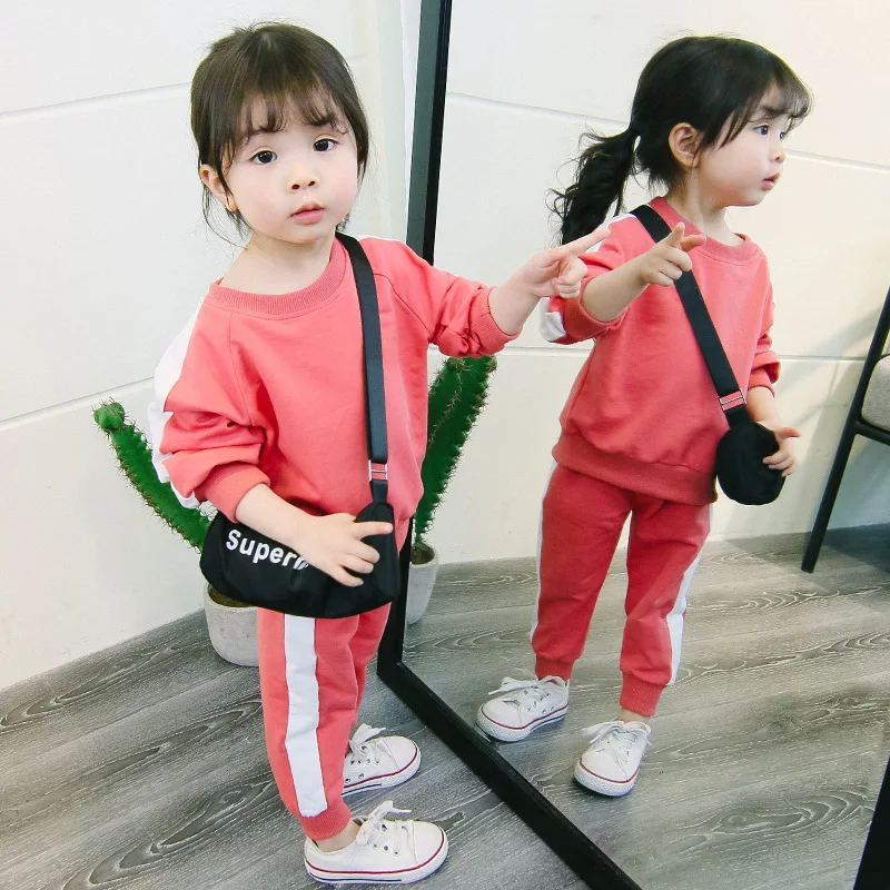 

Girls Spring And Autumn New Style Baby Western Style Autumn Clothing Set Kids Fashionable Infants Korean-style Fashion