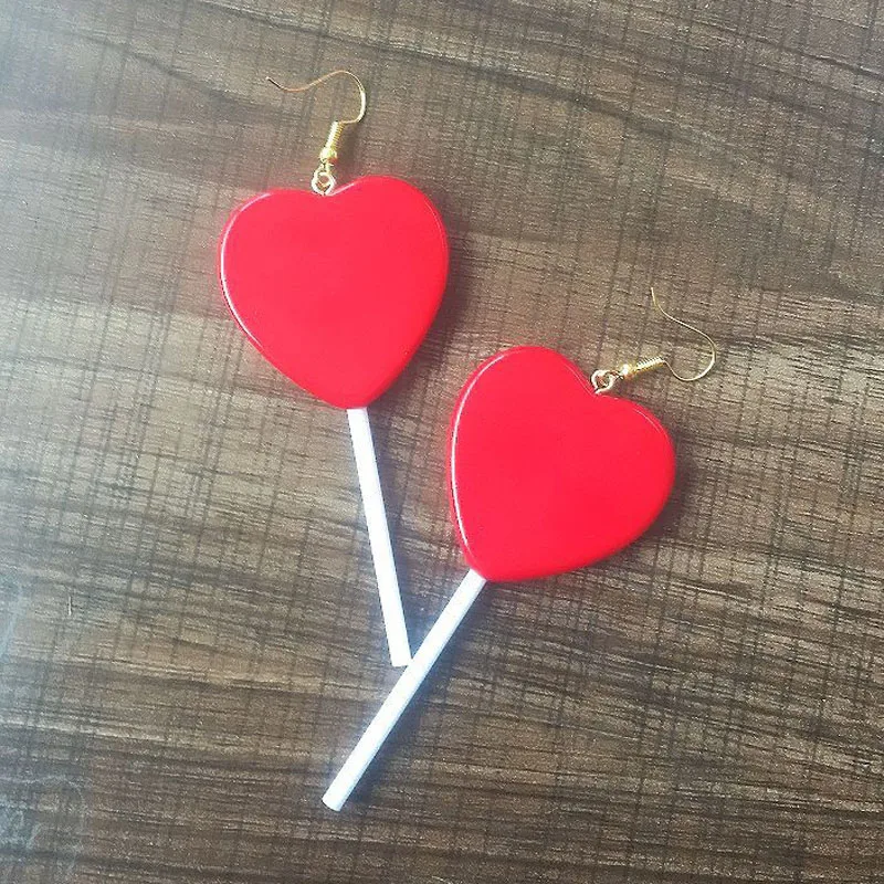 New Creativity Dangle Earring for Women Resin Lollipop Drop Earrings Children Jewelry Handmade Cute Girls Gift | Украшения и