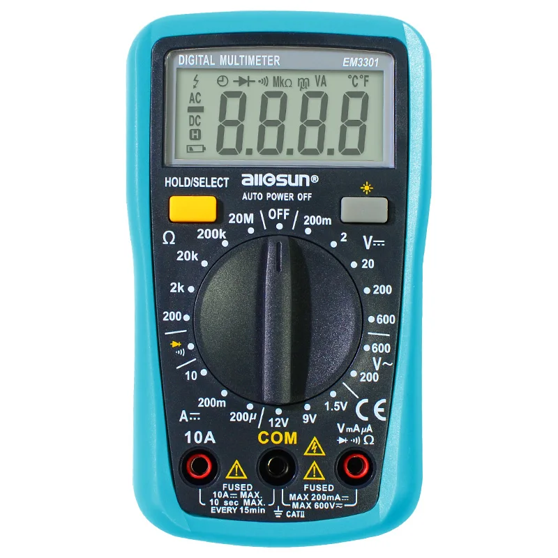 EM3301 All-sun EM3301/EM3302 Цифровой мультиметр карманный портативный тестер температуры батареи AC/DC Амперметр Напряжение Ом Тест er Ток Ом - Цвет: EM3301