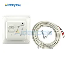 Универсальный механический, напольный термостат с подогревом, переменный ток, 220 В, Электронный двойной комнатный термоконтроллер, огнестойкий ПК