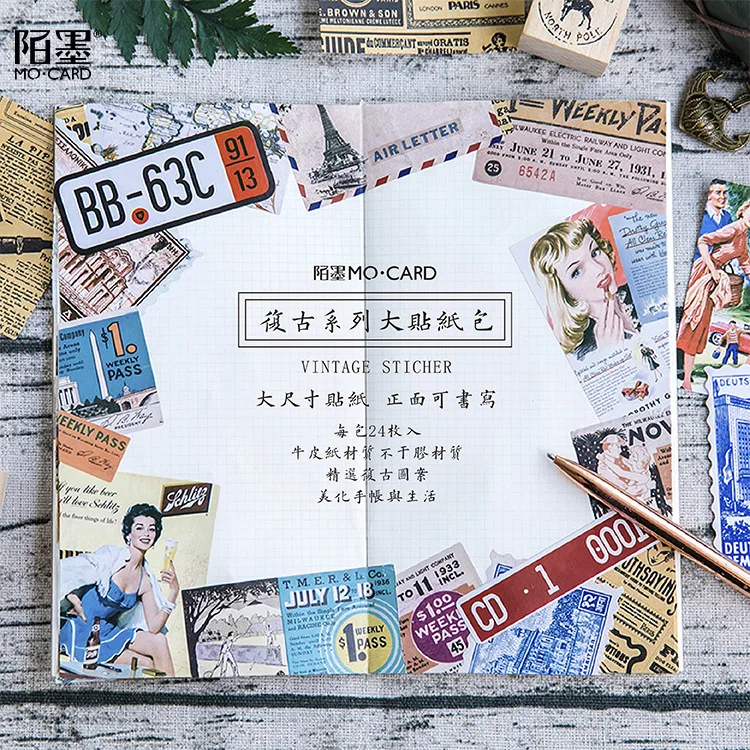 

Creative Vintage Label Retro Poster Flakes Decorative Stationery Stickers Retro Christmas Scrapbooking DIY Diary Sticker Paper