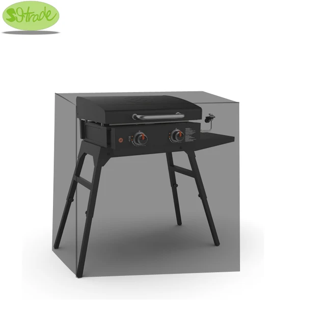 Védelmi Burkolatok 22 "Serpenyőhöz Kapucnis Lábakkal, Fekete Takaró Méretű 44" X19Xh40/112X48Xh100Cm Terasz Használata Időjárásálló