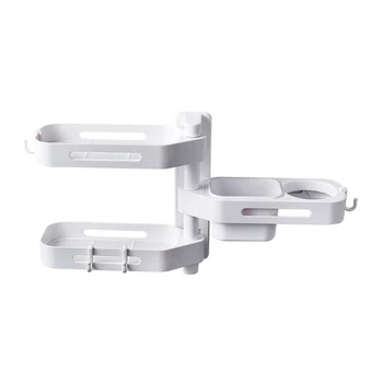 

Bathroom Shelf Adhesive Storage Rack Room Holder Corner Shower Room Shampoo Basket Kitchen Shelves Wall-free Punching Organizer