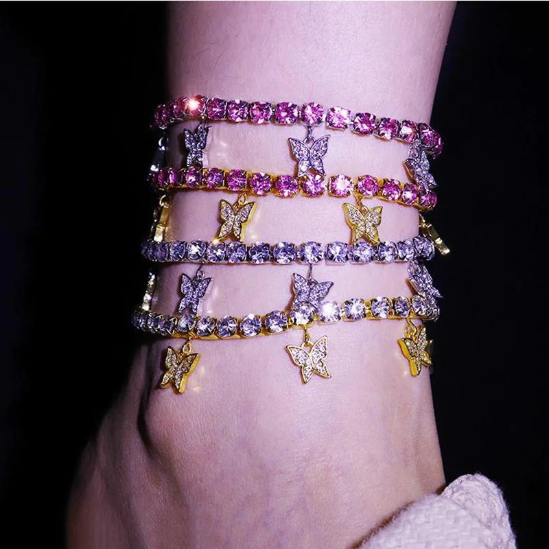 Gold Butterfly Anklet Tennis Rhinestone Anklet Boho Jewelry For Women Sliver Color Crystal Bracelets Anklet Beach Foot Leg Chain Gold Butterfly Anklet Tennis Rhinestone Anklet Boho Jewelry For Women Sliver Color Crystal Bracelets Anklet Beach Foot Leg Chain