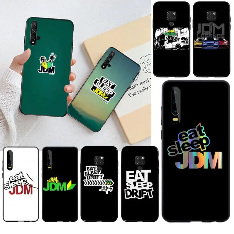 CUTEWANAN eat sleap jdm drift Black Soft Shell Phone Case Capa for Huawei P30 P20 lite Mate 20 Pro P Smart 2019 prime | Мобильные