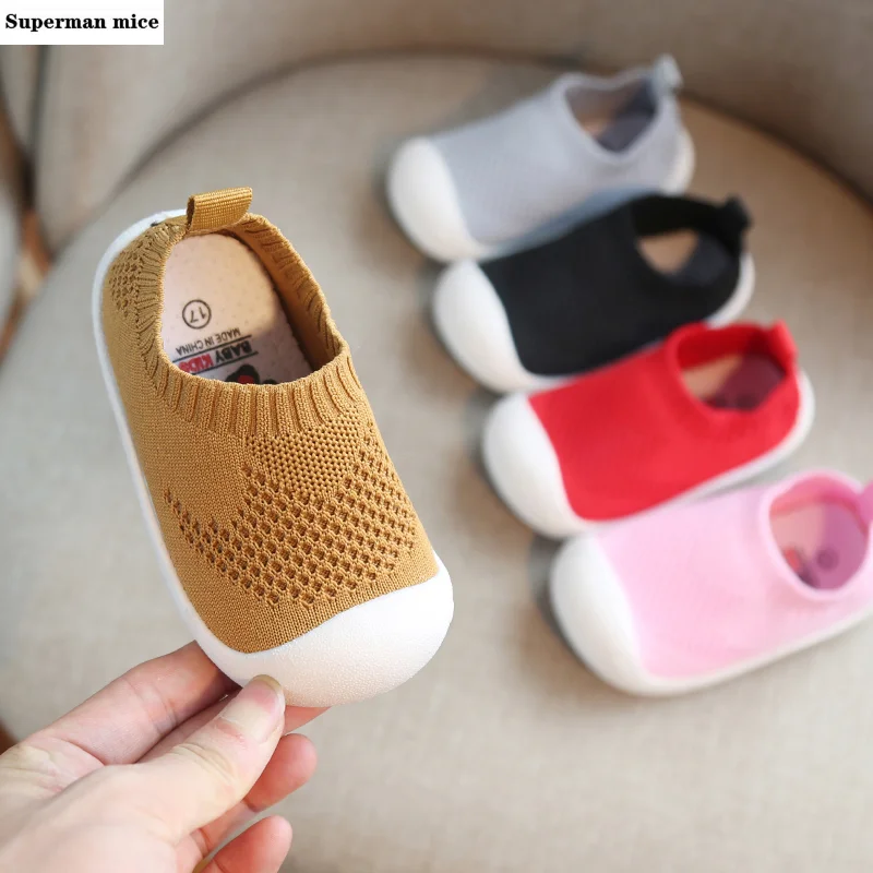 Весенняя обувь для малышей Повседневная сетчатая девочек и мальчиков с мягкой