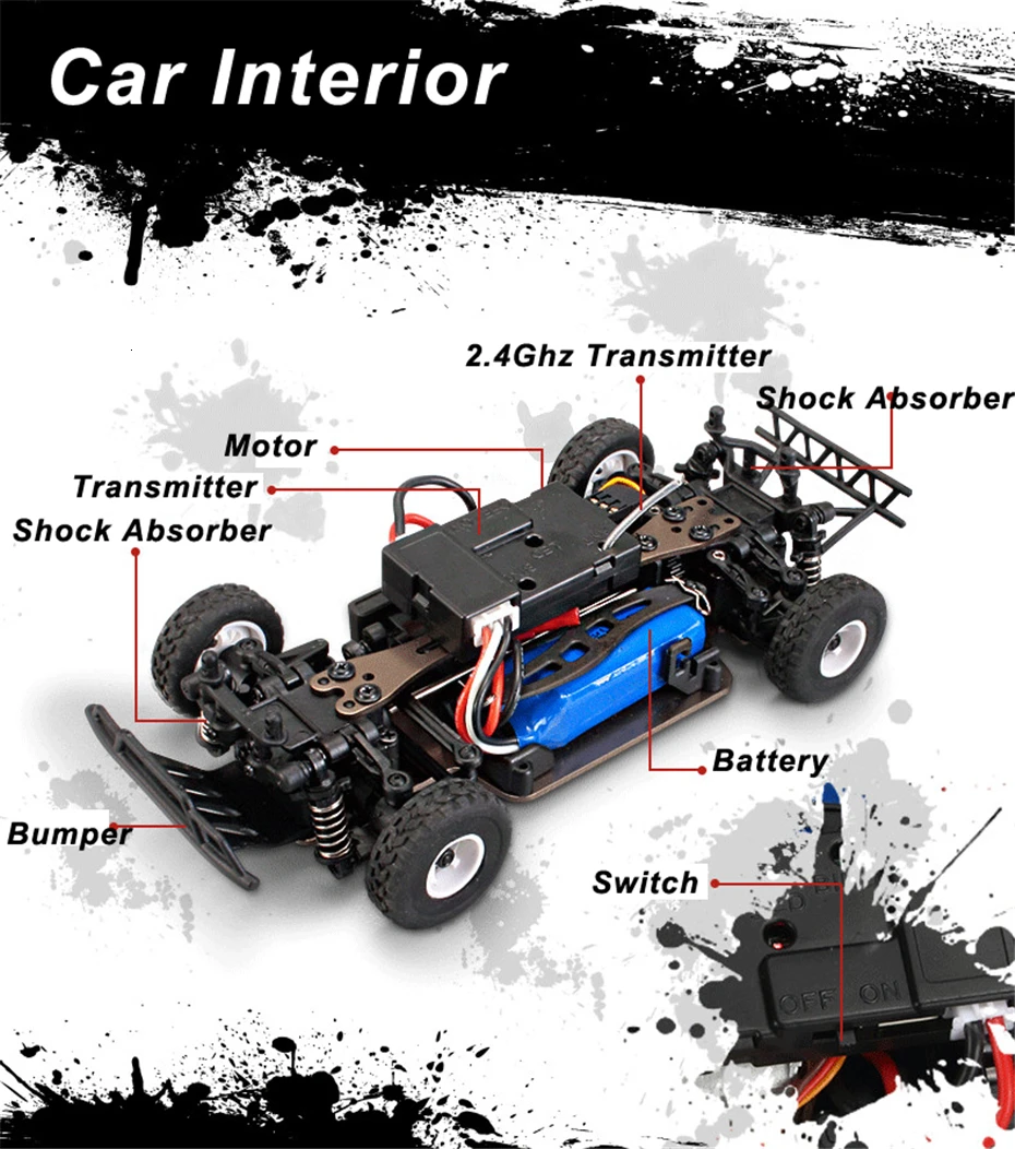 WLtoys 2,4G 4WD 30 км/ч 1/28 RTR версия высокая скорость RC грузовик радио дистанционное управление Монстр Дрифт автомобиль K969 K979 K989 K999 P929 P939