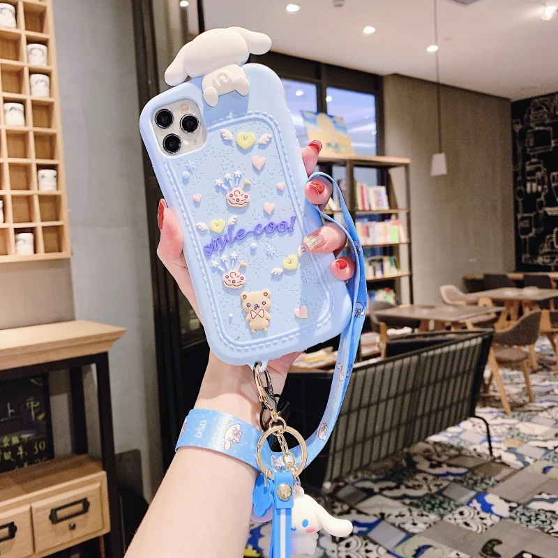 Для huawei P30 pro милый 3D Cinnamoroll Детский мягкий чехол для huawei P20 mate20 nova5 чехол на телефон с изображениями героев мультфильмов Капа+ подвесные ремни