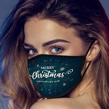 

5 Pc Adult Face Mask Black Mouth Mask Reusable Mask Washable Earloop Christmas Printed Mask Masque Facial Mask Se6