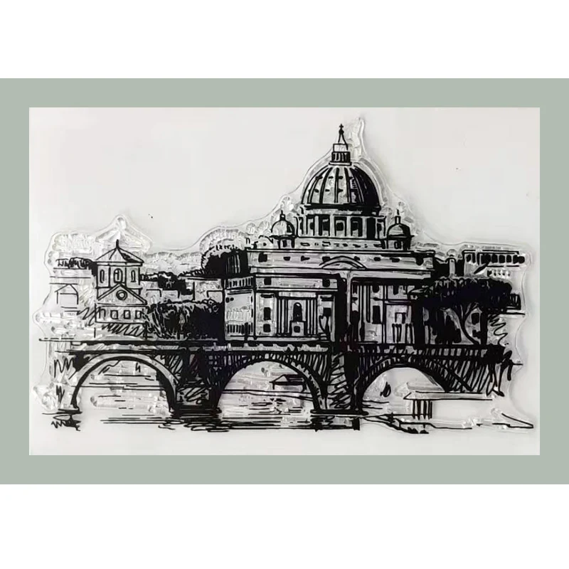 

ZATWBS Magnificent building Clear Stamps For DIY Scrapbooking/Card Making/Album Decorative Rubber Stamp Crafts