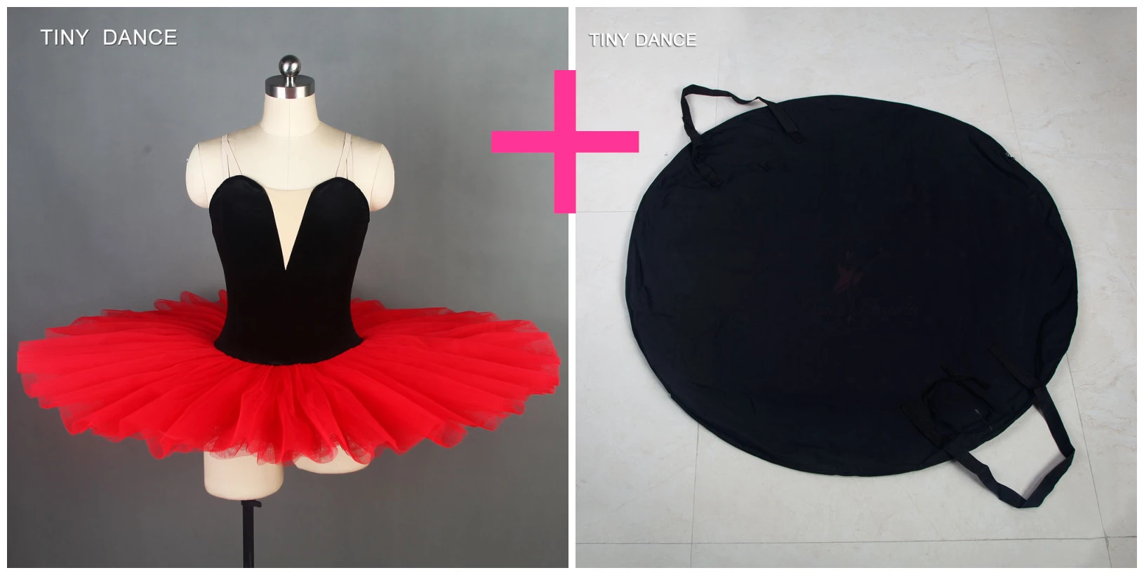 tutu and black bag Предварительно профессиональная балетная танцевальная юбка-пачка, эластичный бархатный лиф с v-образным вырезом, балетная плиссированная пачка для девочек и женщин, 11 размеров, BLL093 - Цвет: tutu and black bag