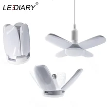 Lediary 110 v-220 v 60 w e27 b22 conduziu o bulbo super brilhante dobrável ângulo de lâmina de ventilador ajustável luzes de poupança de energia da casa da lâmpada ce rohs(China)